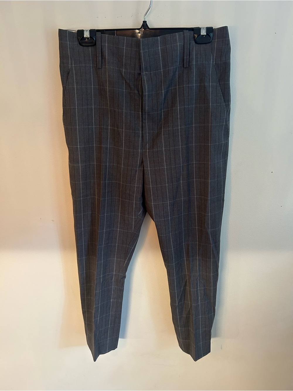 Isabel Marant Gray Windowpane Plaid Dress Pants